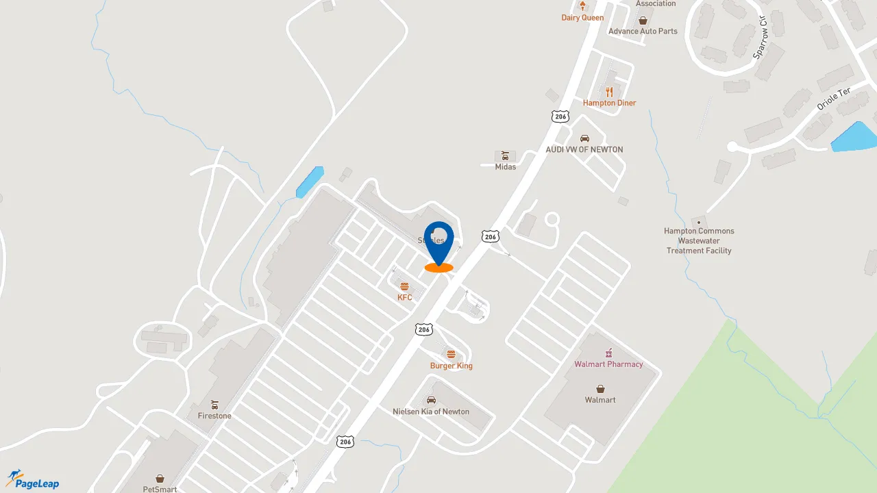 https://pageleap.com map showing location of Subway in Newton.