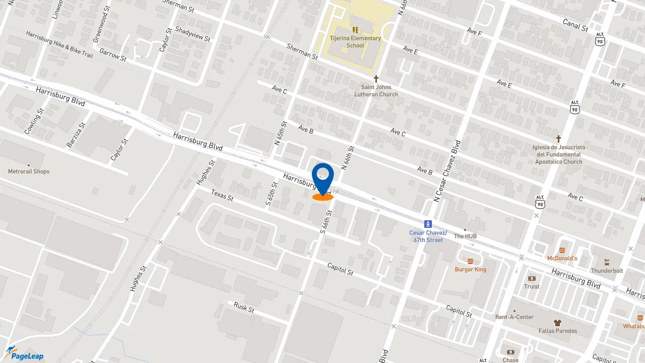 https://pageleap.com map showing location of Subway in Houston.