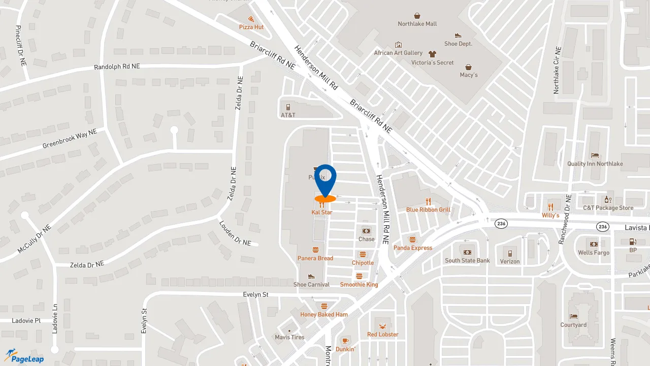https://pageleap.com map showing location of Subway in Atlanta.