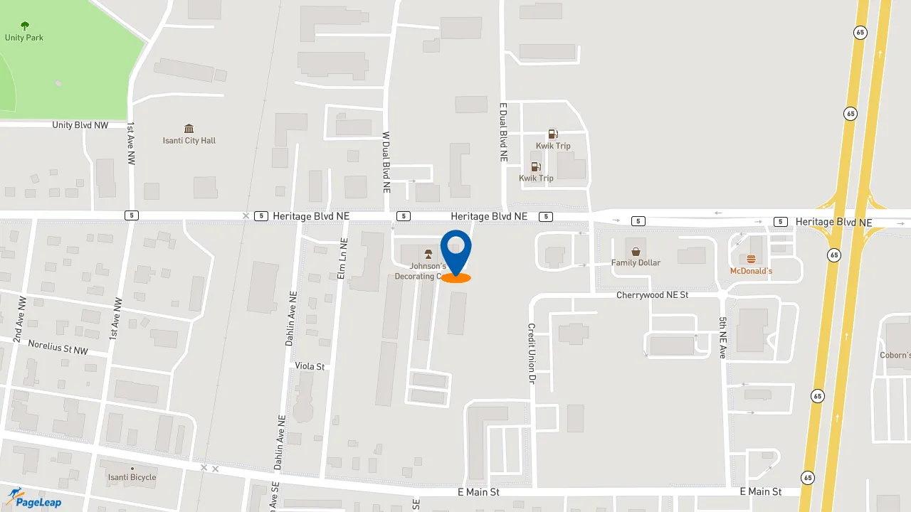 https://pageleap.com map showing location of Subway in Isanti.