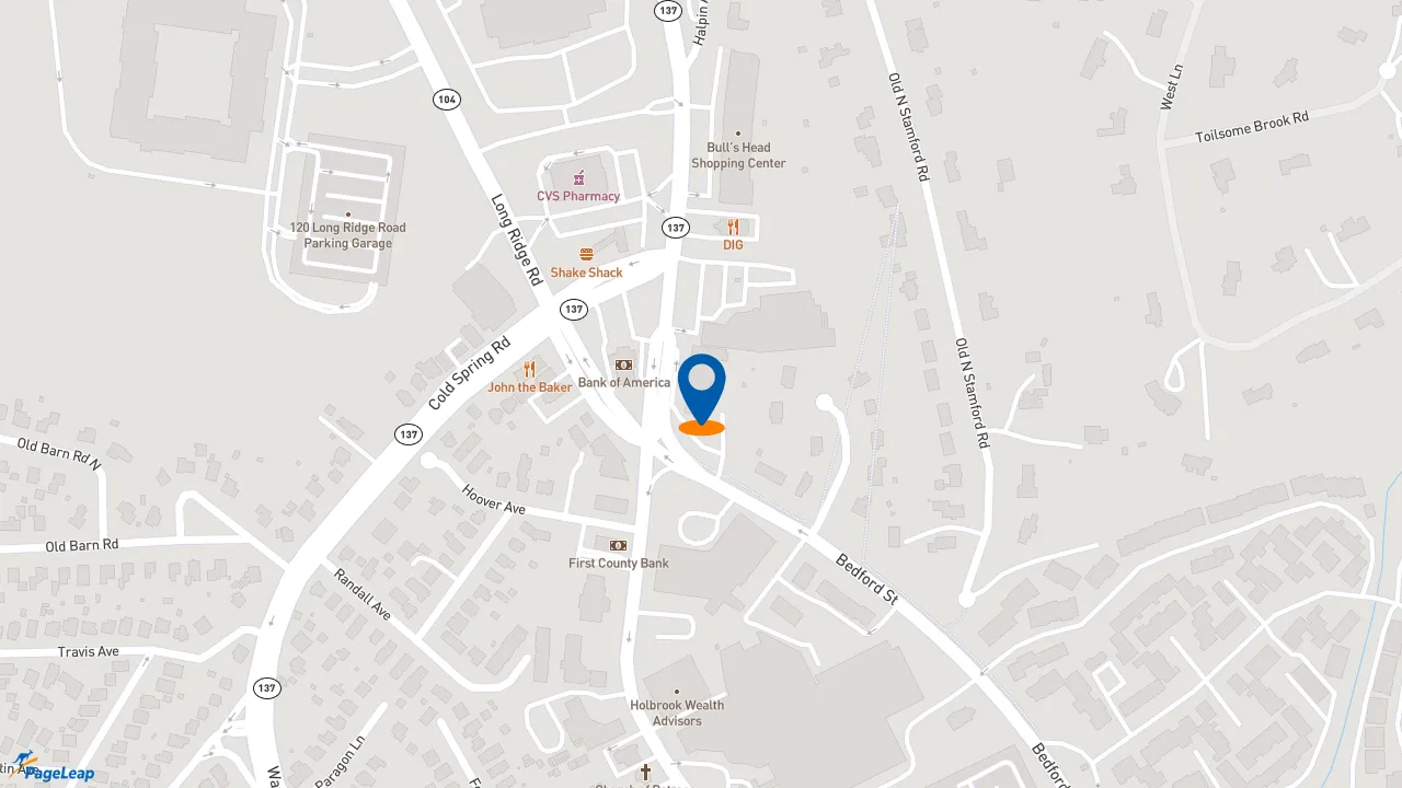 https://pageleap.com map showing location of Subway in Stamford.