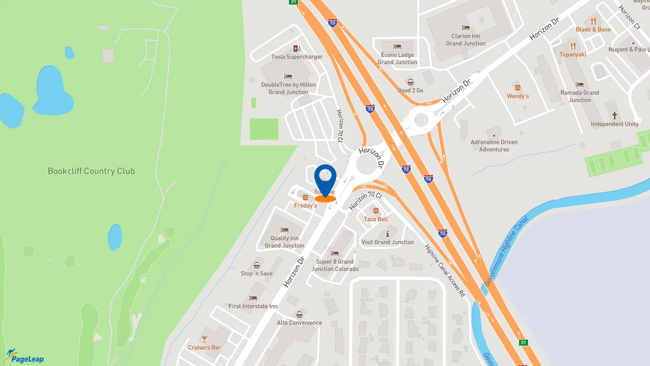 https://pageleap.com map showing location of Subway in Grand Junction.