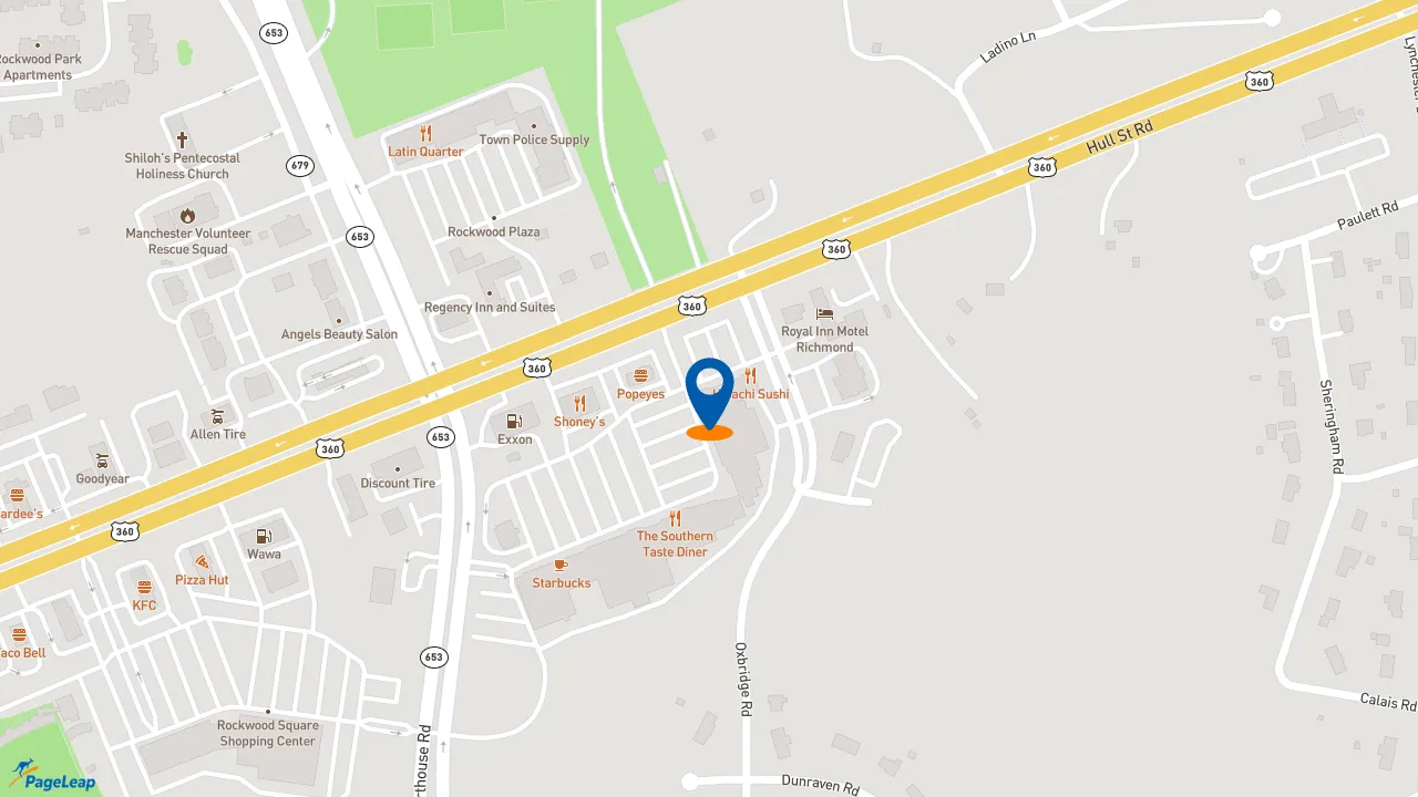 https://pageleap.com map showing location of Subway in Richmond.