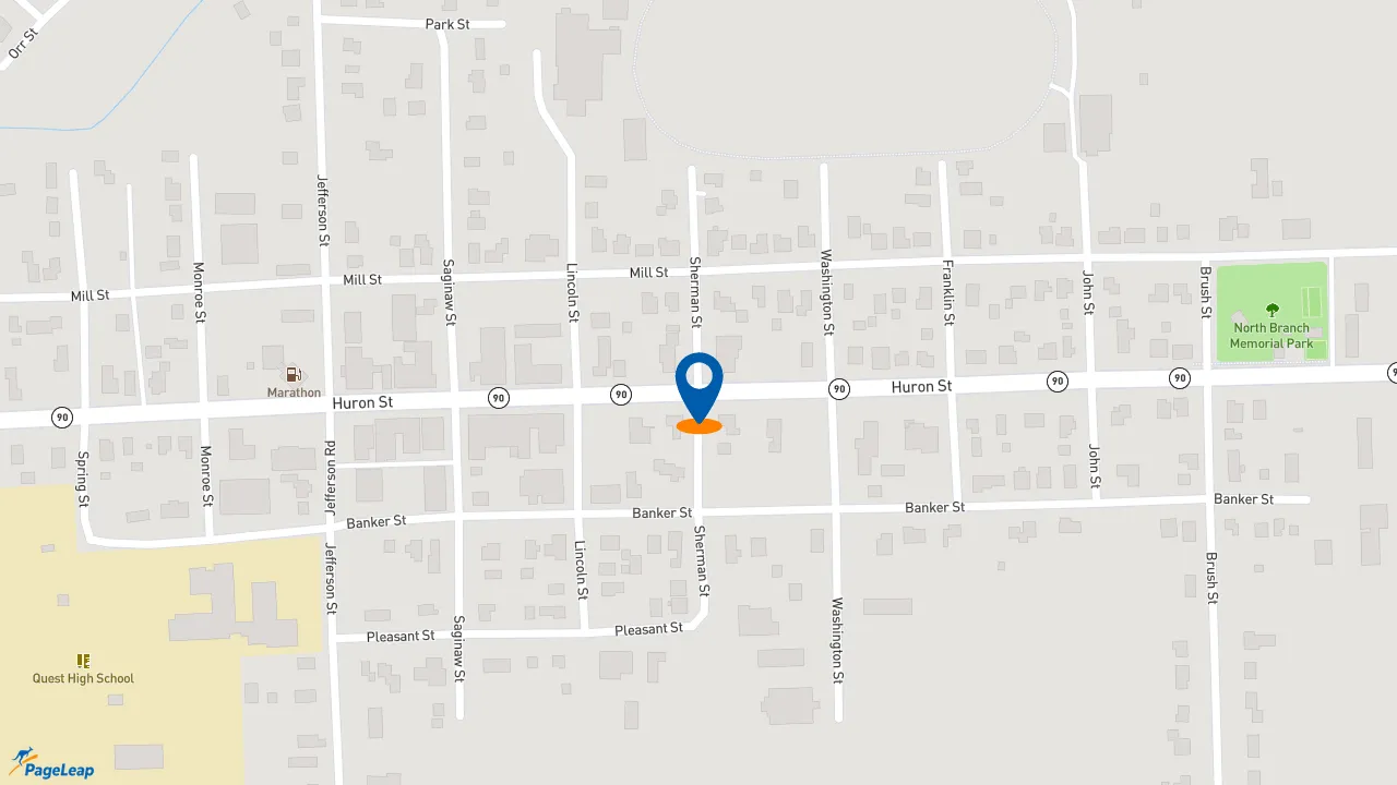 https://pageleap.com map showing location of Subway in North Branch.