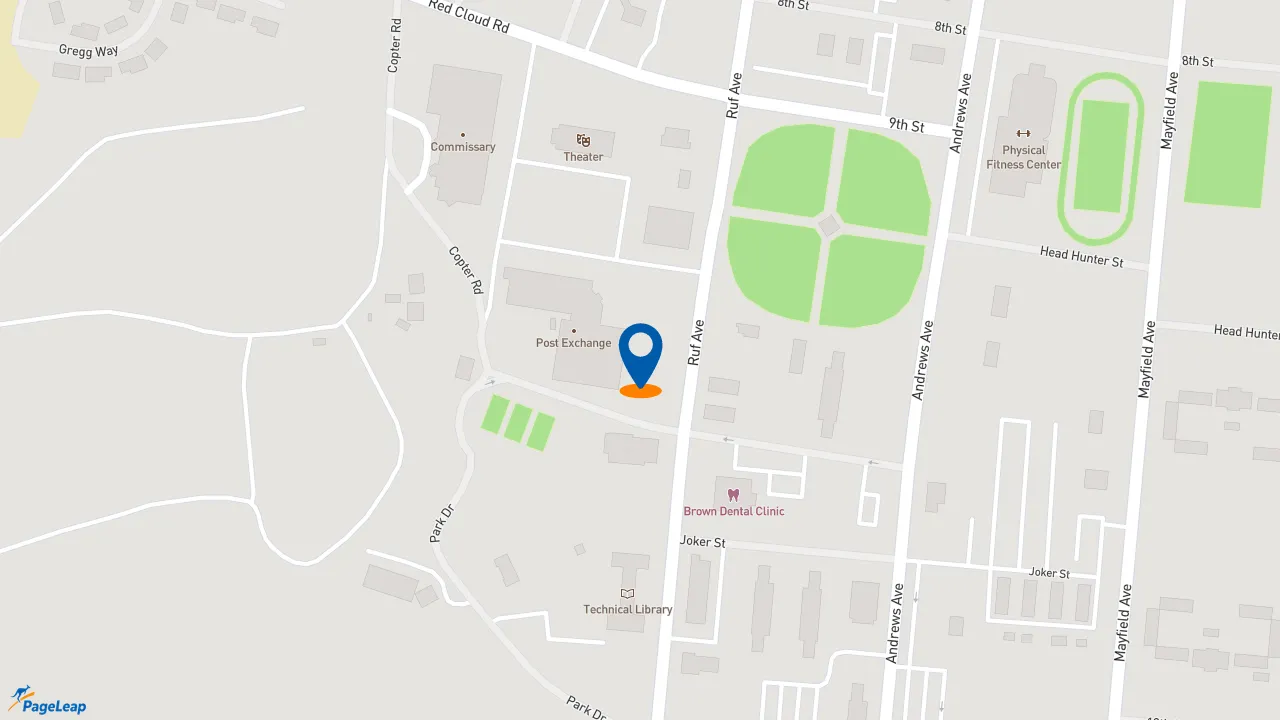 https://pageleap.com map showing location of Subway in Fort Novosel.