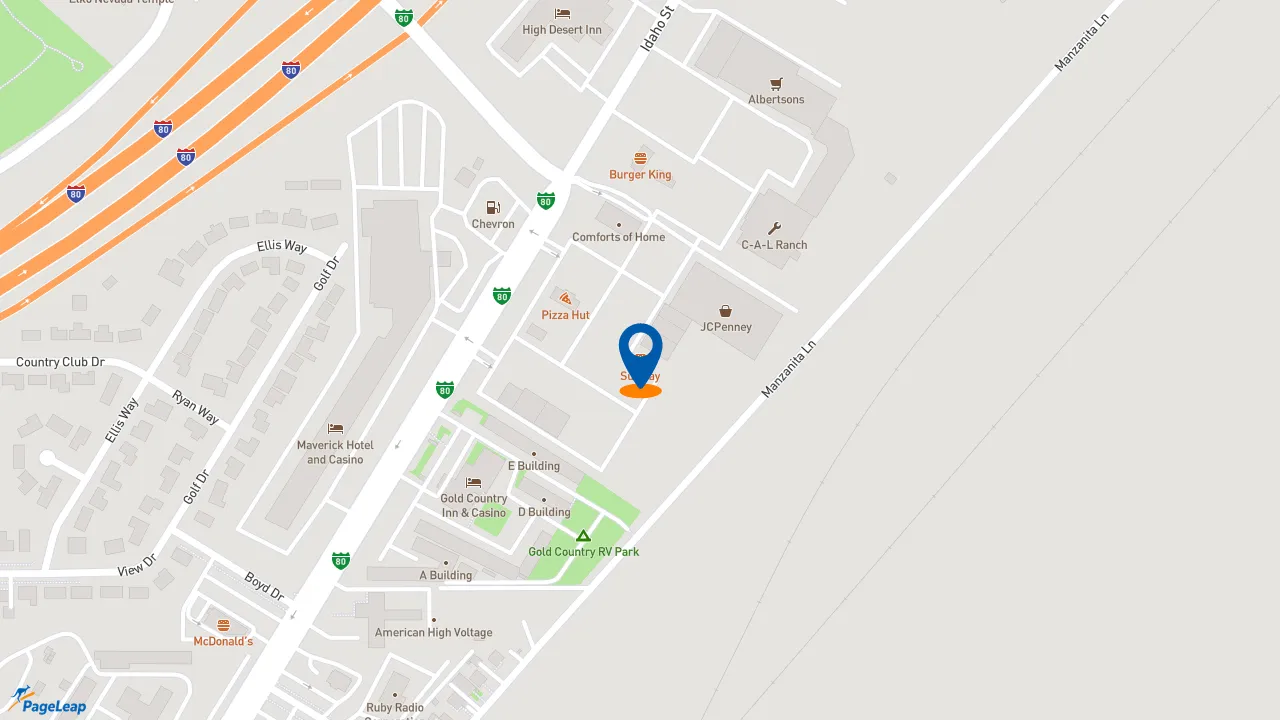 https://pageleap.com map showing location of Subway in Elko.