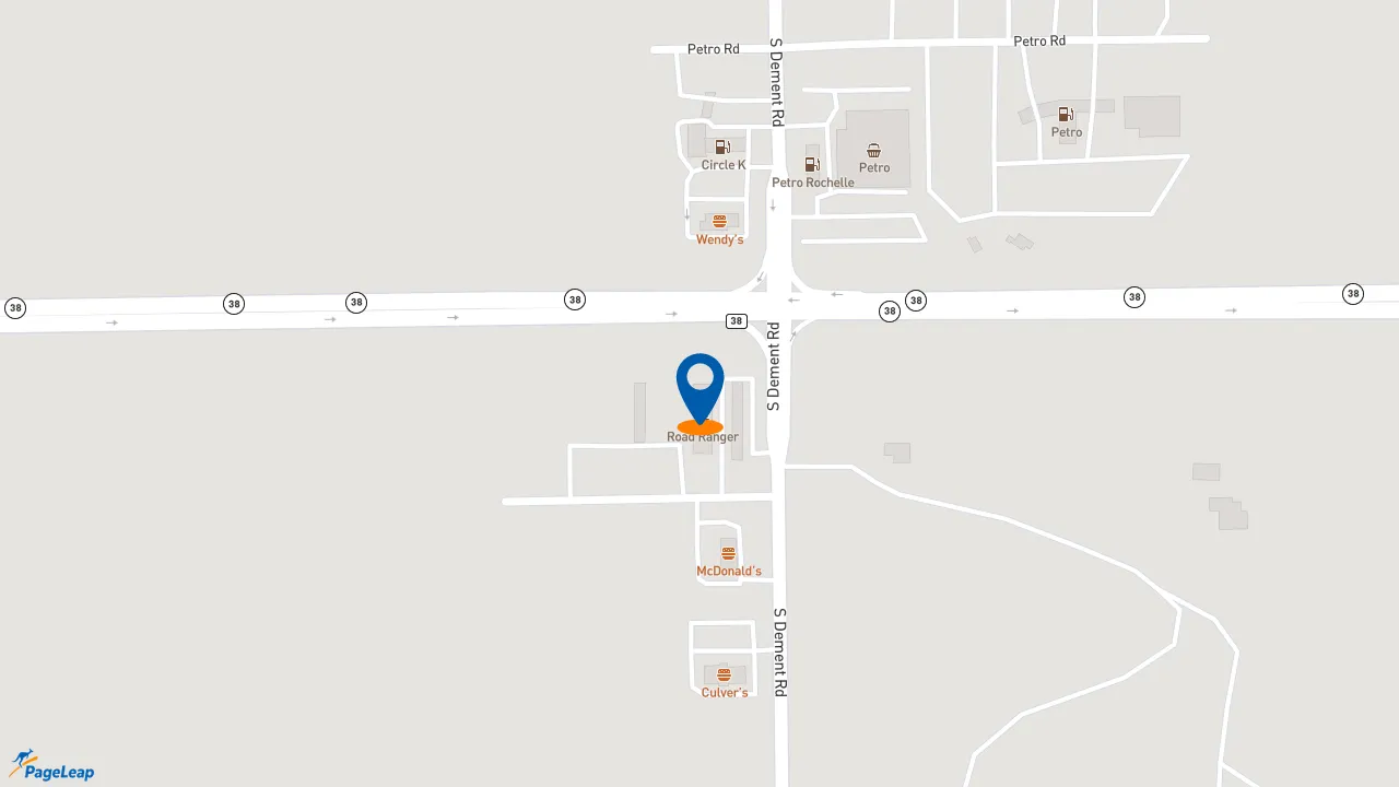 https://pageleap.com map showing location of Subway in Rochelle.