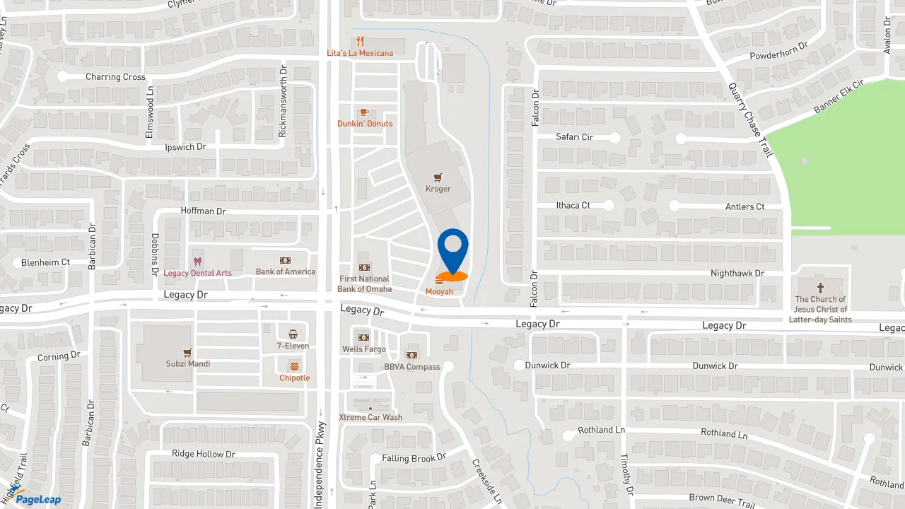 https://pageleap.com map showing location of Subway in Plano.