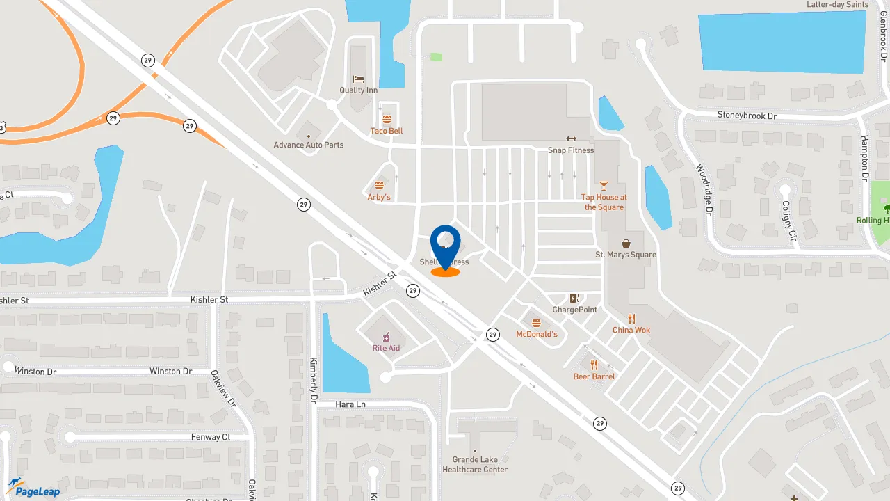 https://pageleap.com map showing location of Subway in Saint Marys.