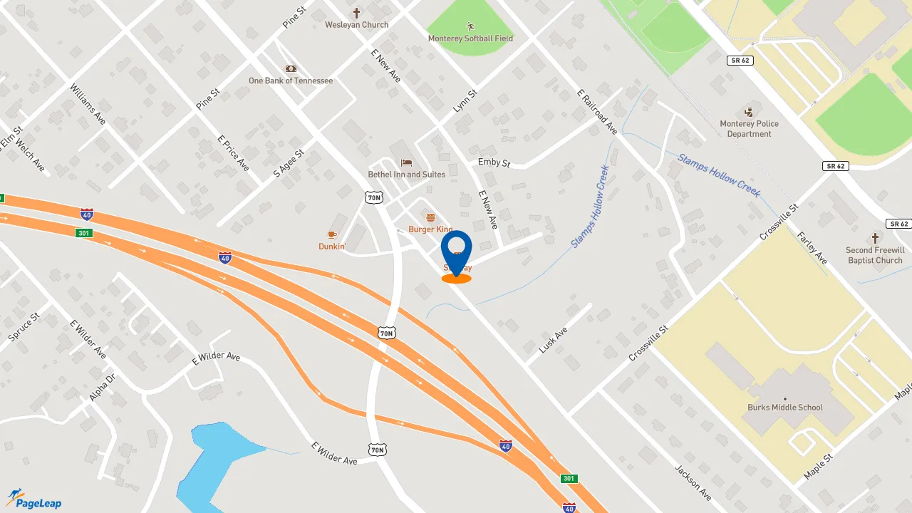 https://pageleap.com map showing location of Subway in Monterey.