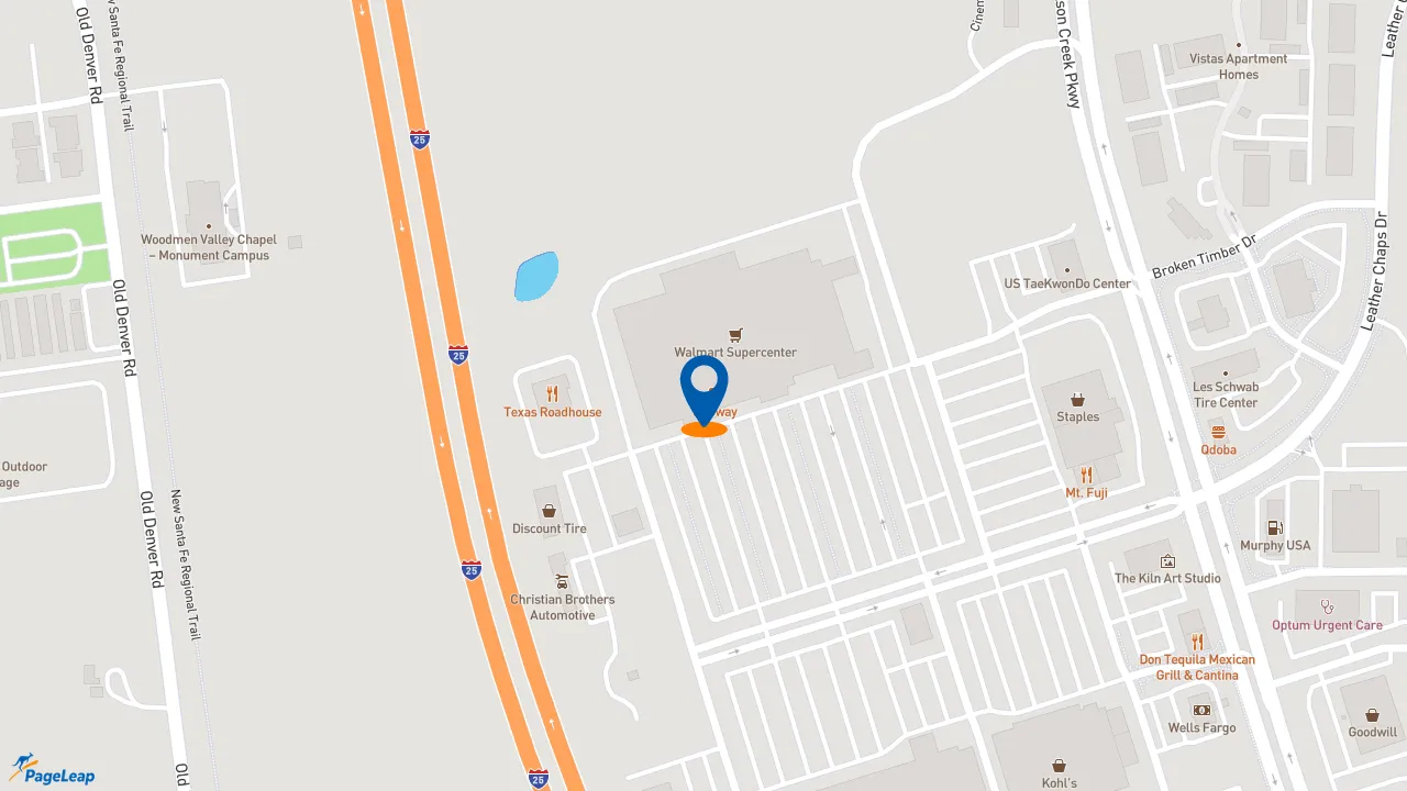 https://pageleap.com map showing location of Subway in Monument.