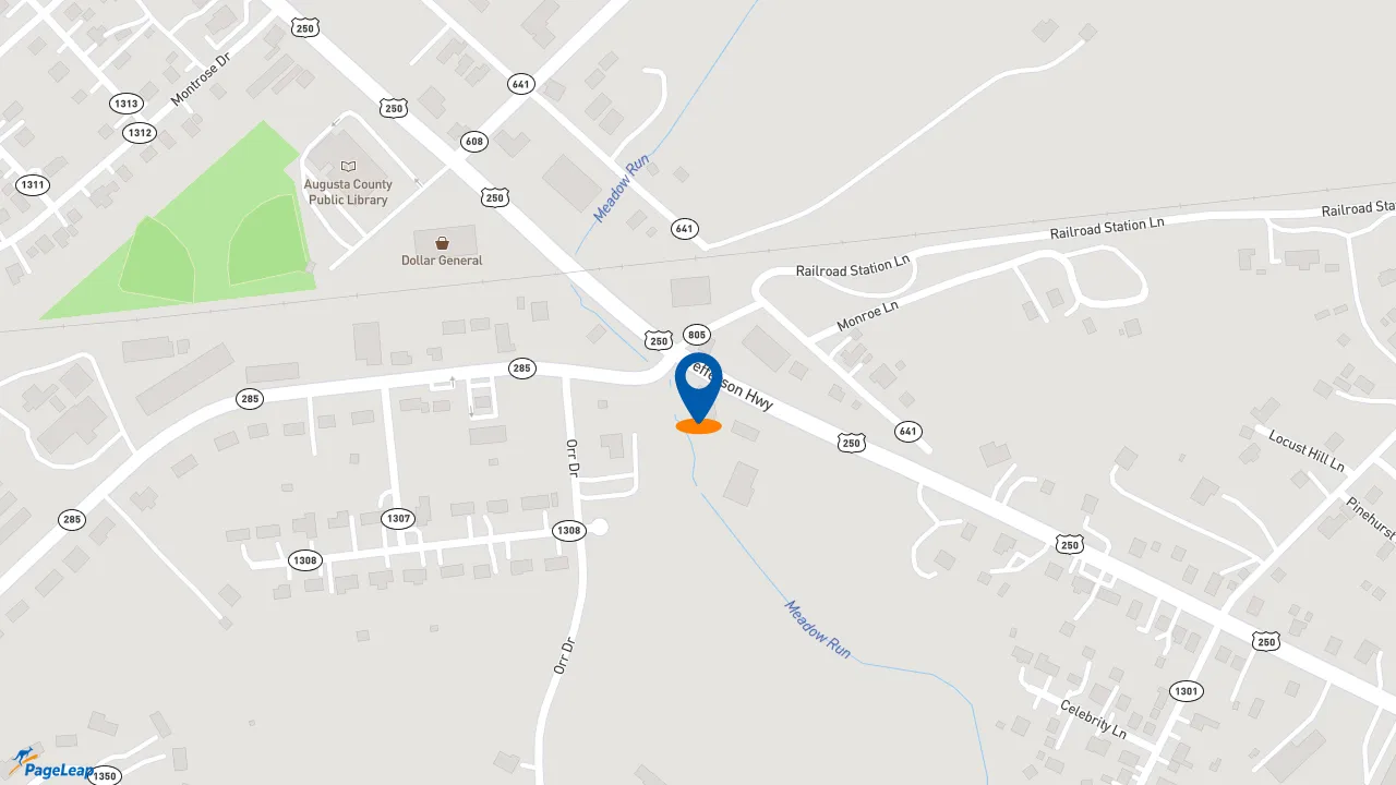 https://pageleap.com map showing location of Subway in Fishersville.