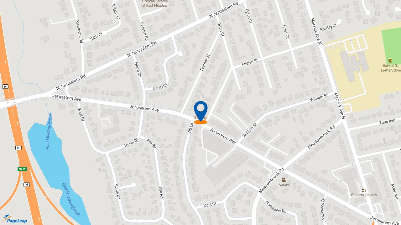 https://pageleap.com map showing location of Subway in North Merrick.