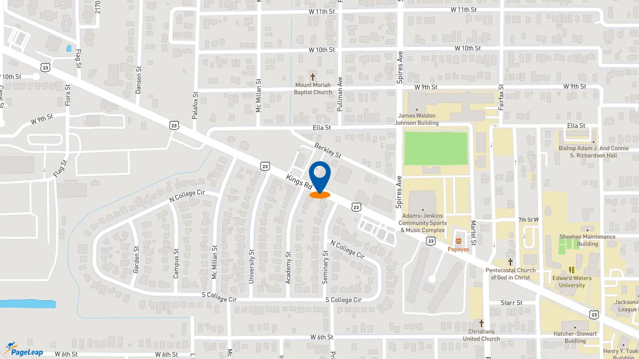 https://pageleap.com map showing location of Subway in Jacksonville.