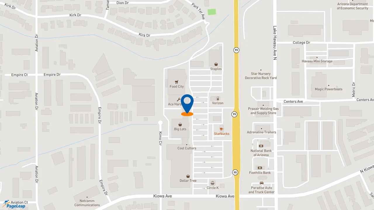 https://pageleap.com map showing location of Subway in Lake Havasu City.