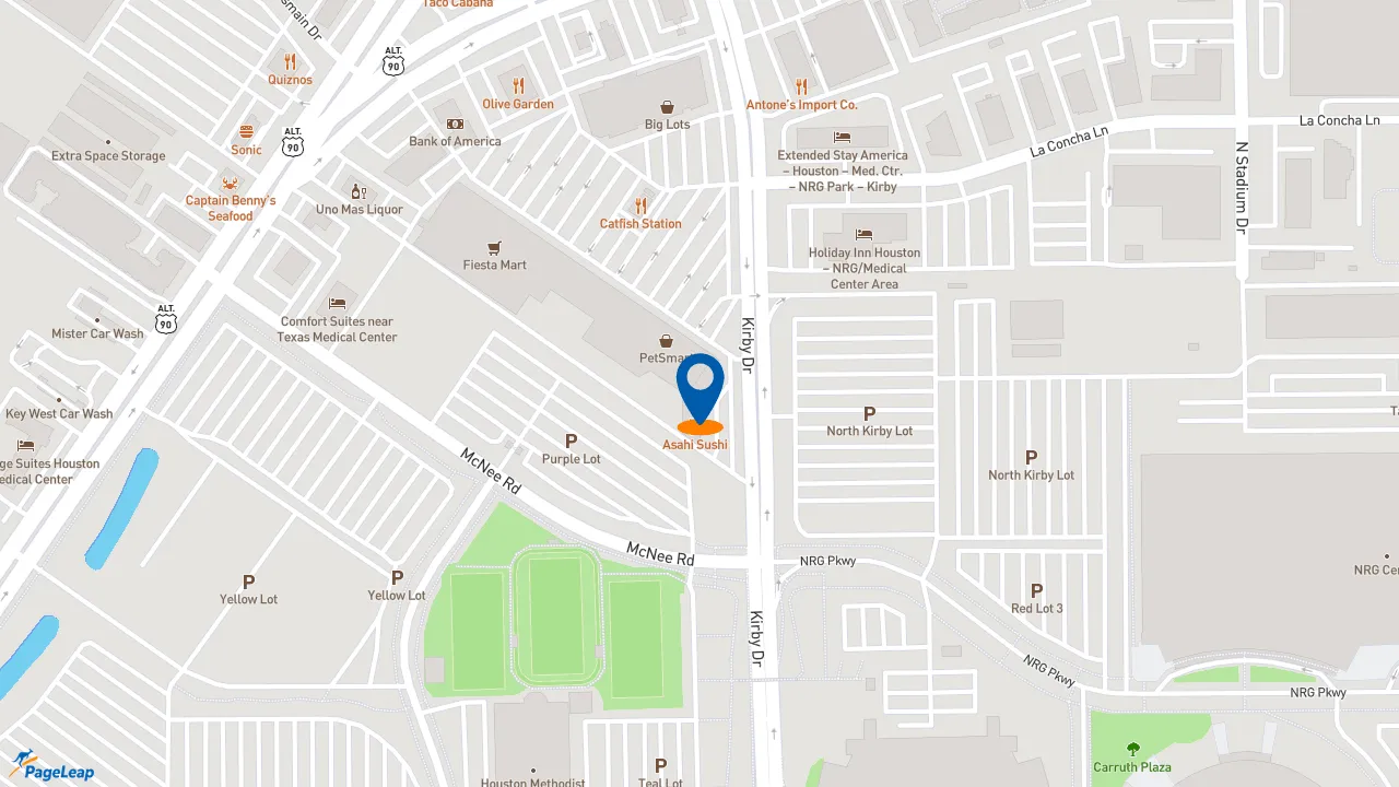 https://pageleap.com map showing location of Subway in Houston.