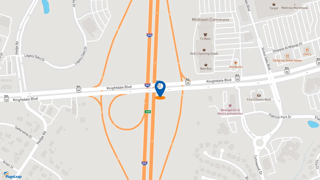 https://pageleap.com map showing location of Subway in Knightdale.