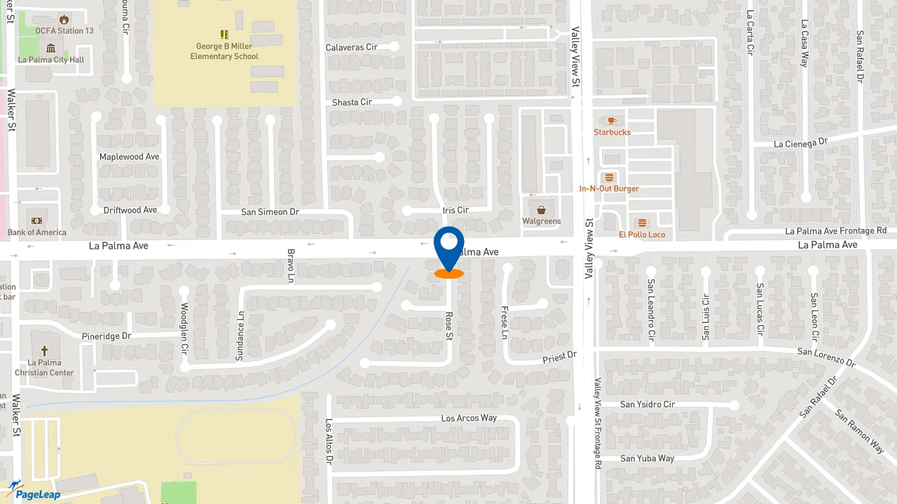 https://pageleap.com map showing location of Subway in La Palma.