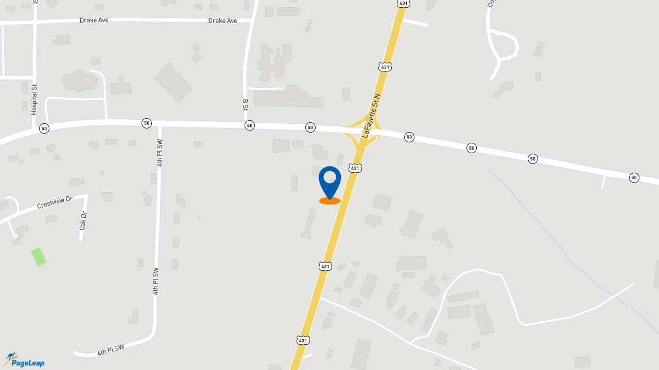 https://pageleap.com map showing location of Subway in Lafayette.