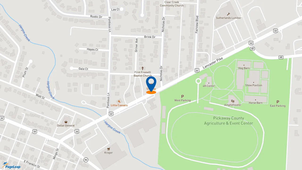 https://pageleap.com map showing location of Subway in Circleville.