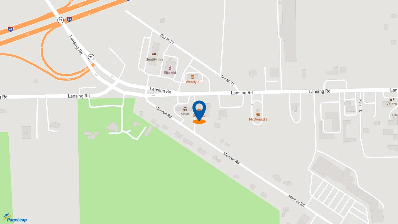 https://pageleap.com map showing location of Subway in Durand.