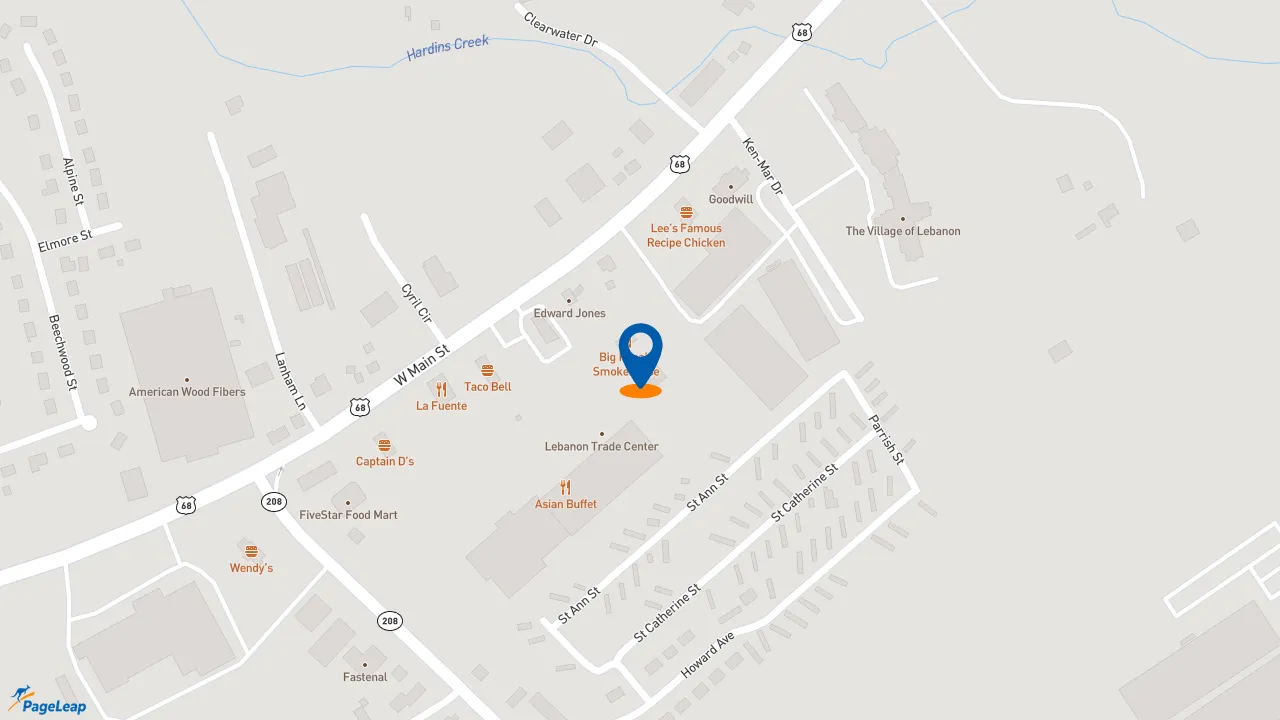 https://pageleap.com map showing location of Subway in Lebanon.