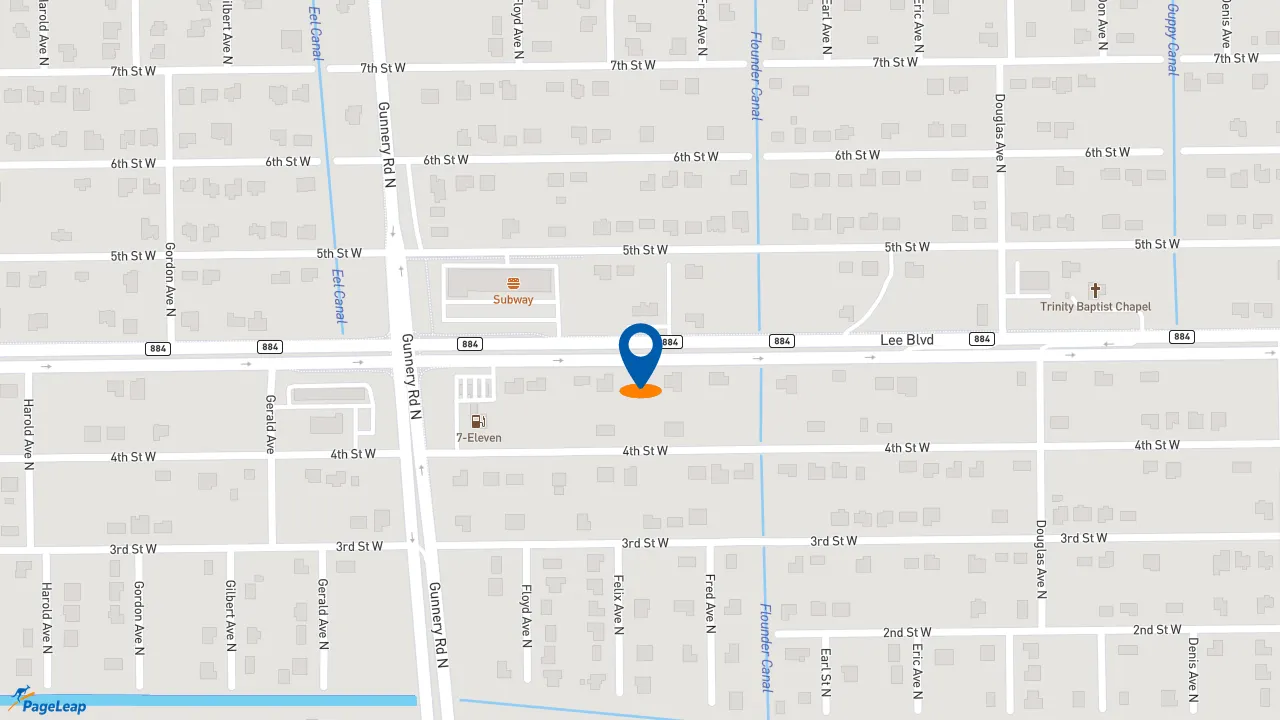 https://pageleap.com map showing location of Subway in Fort Myers.