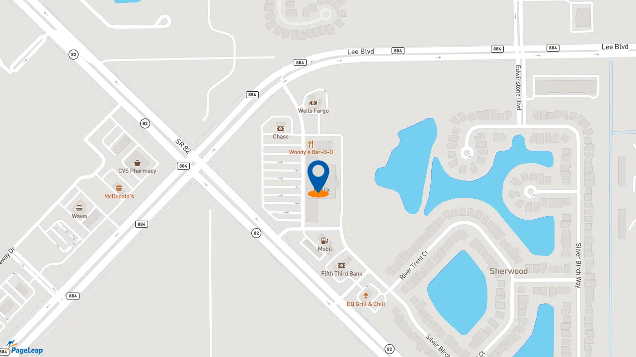 https://pageleap.com map showing location of Subway in Fort Myers.