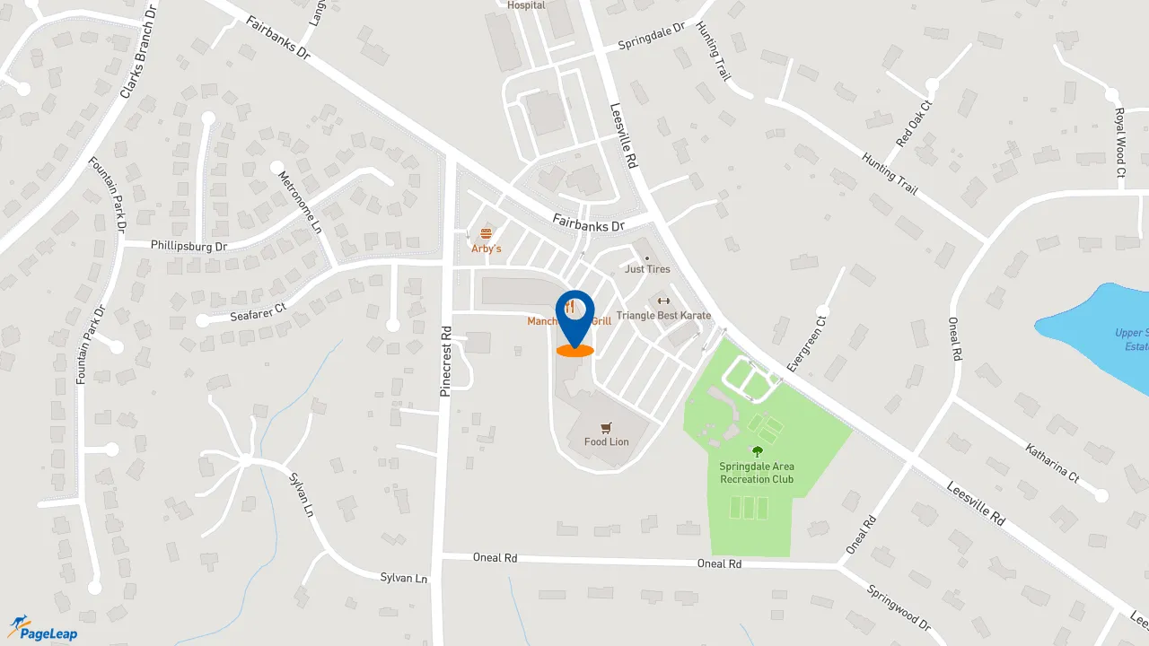 https://pageleap.com map showing location of Subway in Raleigh.
