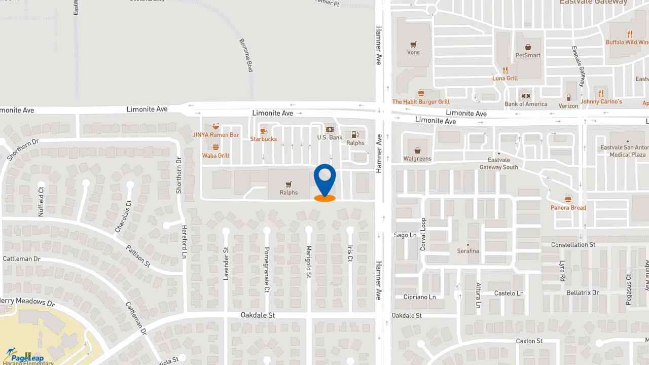 https://pageleap.com map showing location of Subway in Corona.