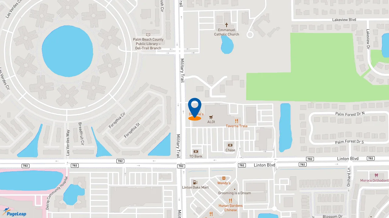 https://pageleap.com map showing location of Subway in Delray Beach.