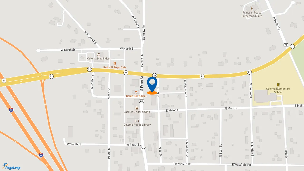 https://pageleap.com map showing location of Subway in Coloma.