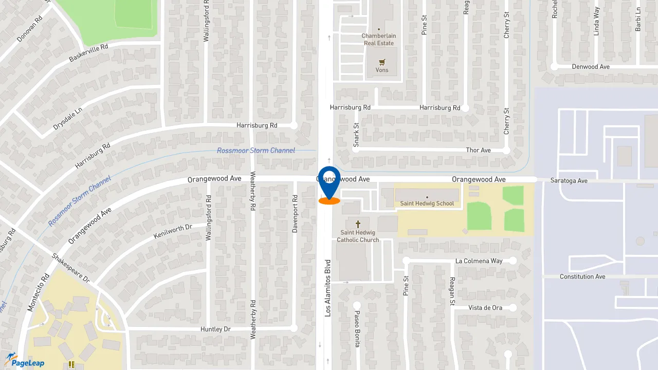 https://pageleap.com map showing location of Subway in Los Alamitos.