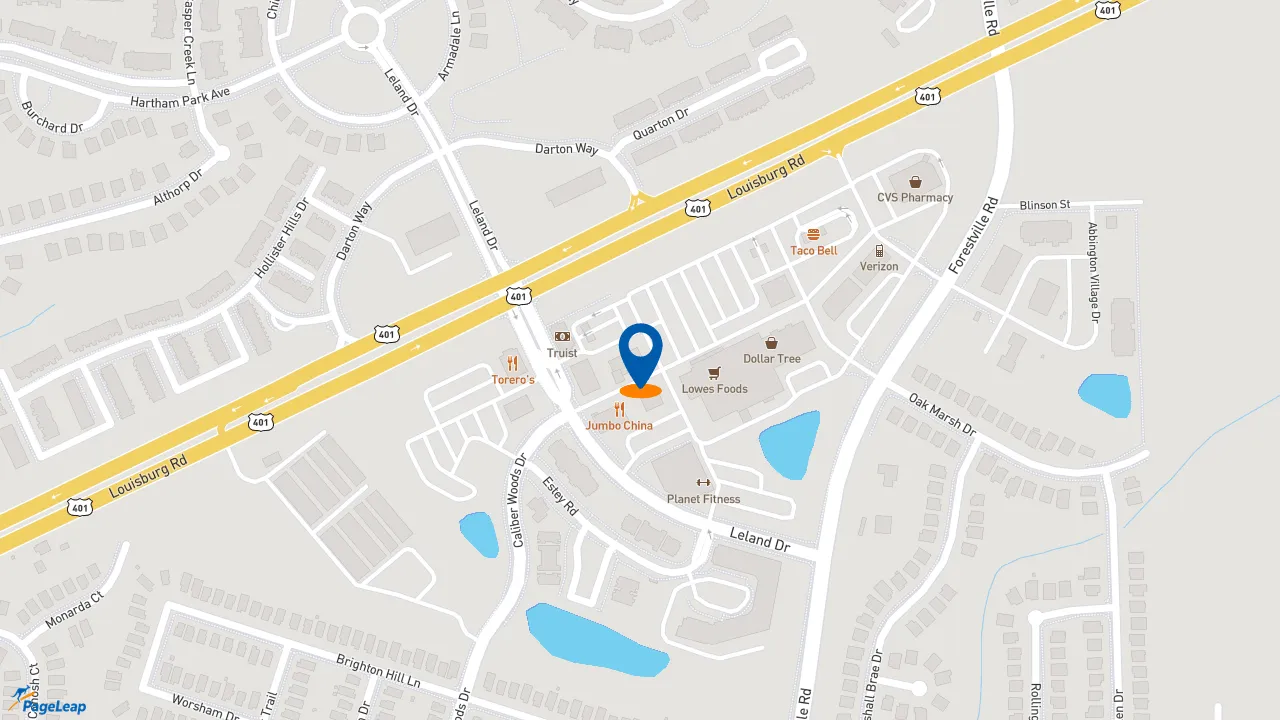 https://pageleap.com map showing location of Subway in Raleigh.