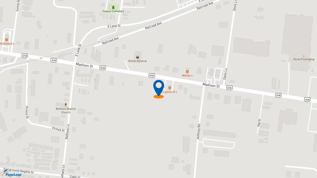 https://pageleap.com map showing location of Subway in Shelbyville.