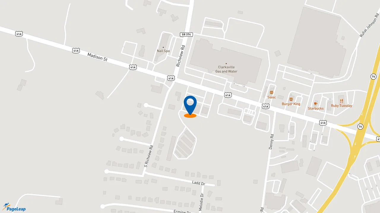 https://pageleap.com map showing location of Subway in Clarksville.