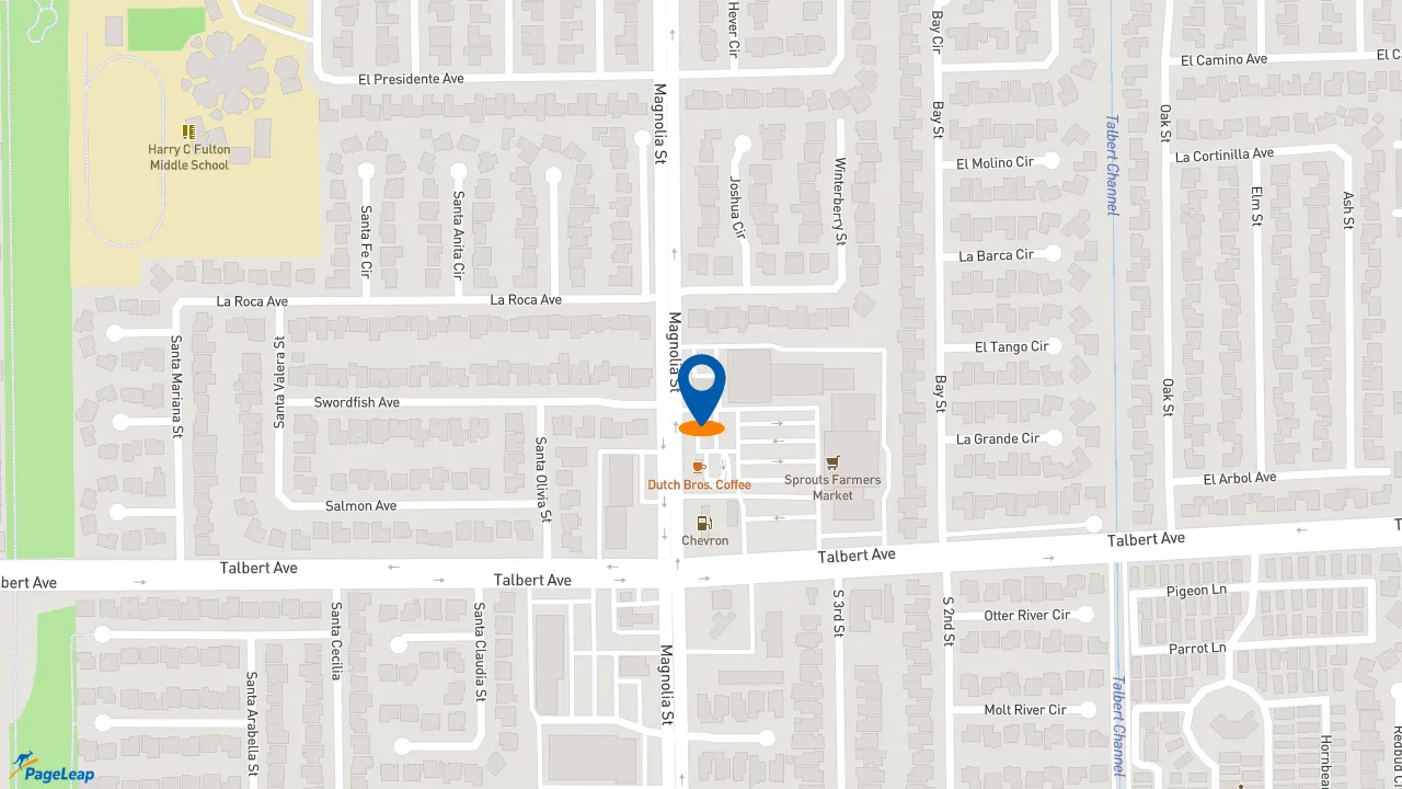 https://pageleap.com map showing location of Subway in Fountain Valley.