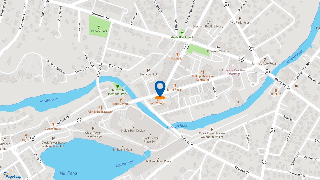 https://pageleap.com map showing location of Subway in Maynard.