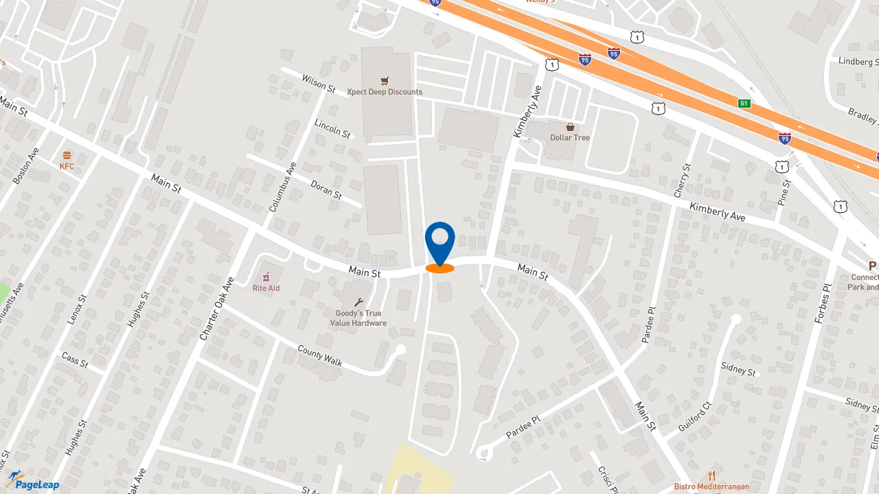 https://pageleap.com map showing location of Subway in East Haven.