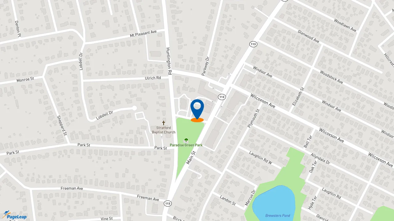 https://pageleap.com map showing location of Subway in Stratford.