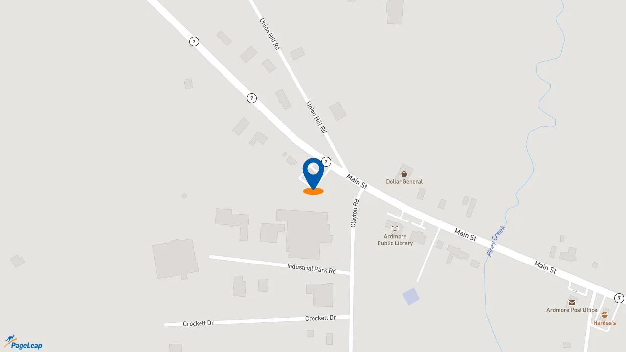 https://pageleap.com map showing location of Subway in Ardmore.
