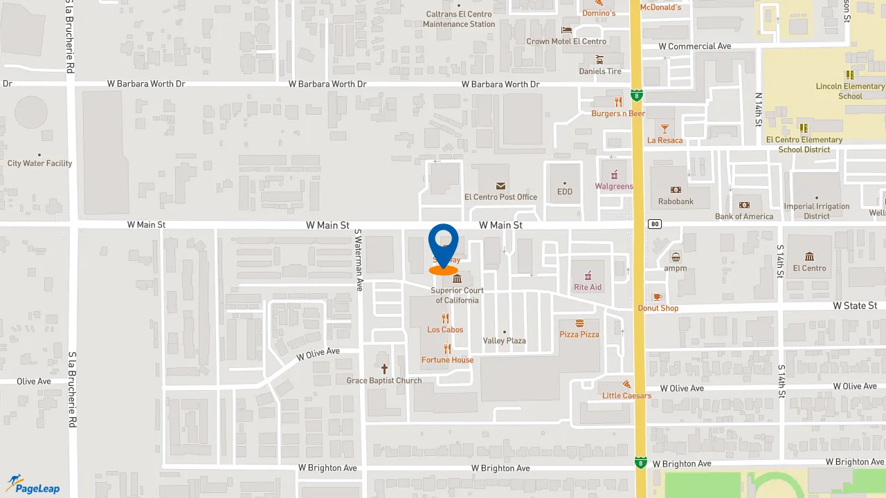 https://pageleap.com map showing location of Subway in El Centro.