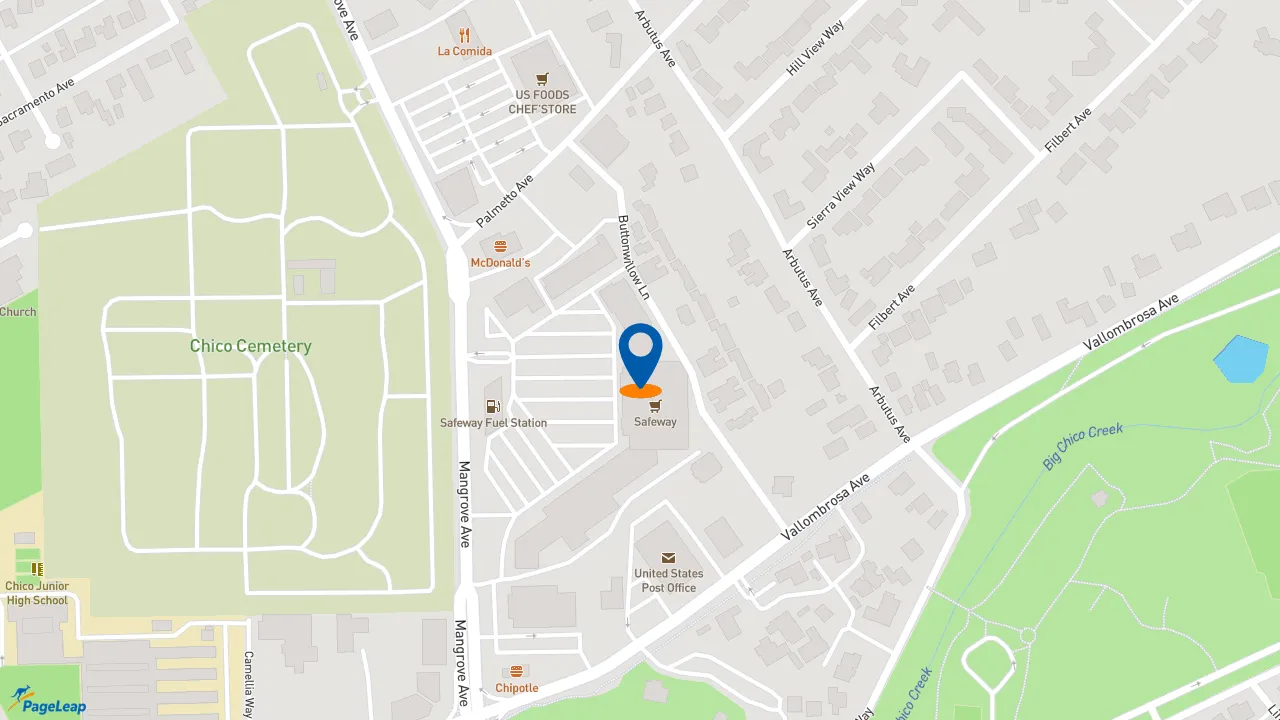 https://pageleap.com map showing location of Subway in Chico.