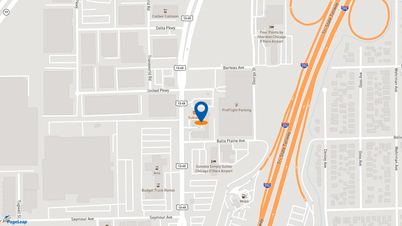 https://pageleap.com map showing location of Subway in Schiller Park.