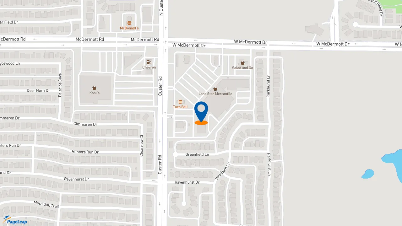 https://pageleap.com map showing location of Subway in Allen.