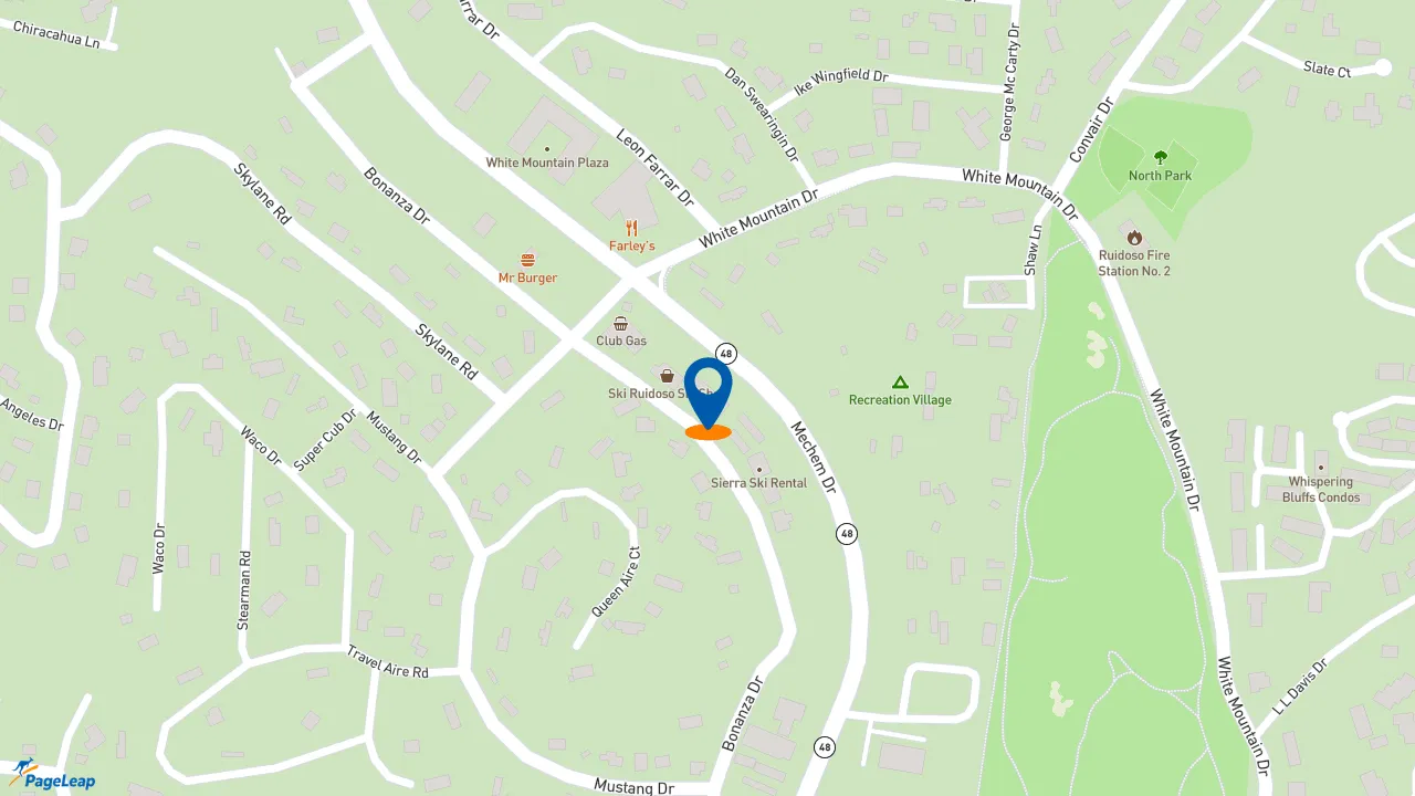 https://pageleap.com map showing location of Subway in Ruidoso.