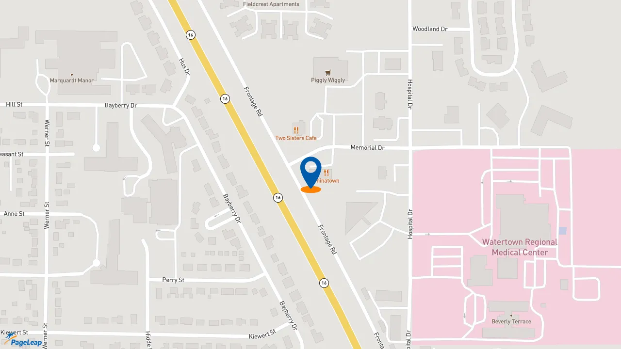 https://pageleap.com map showing location of Subway in Watertown.