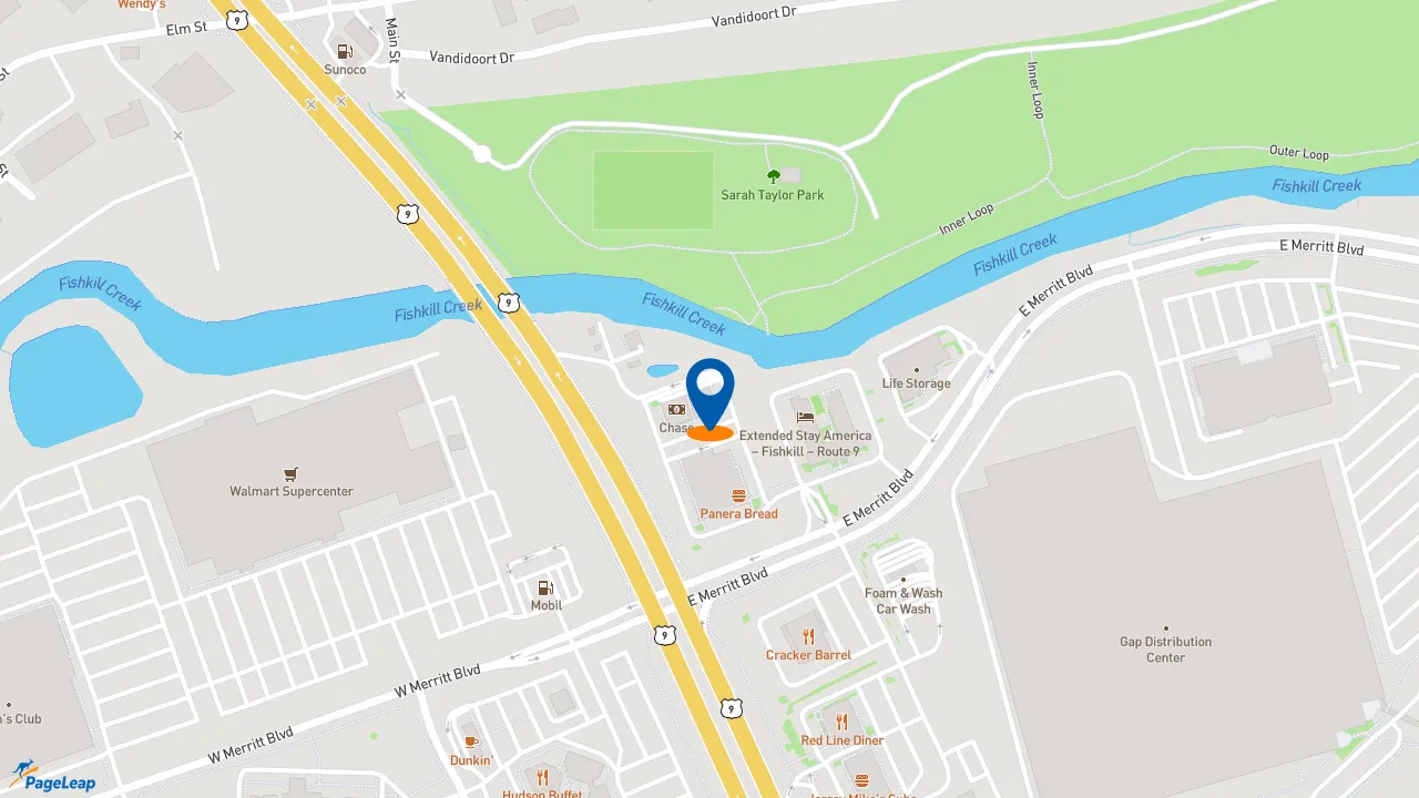 https://pageleap.com map showing location of Subway in Fishkill.