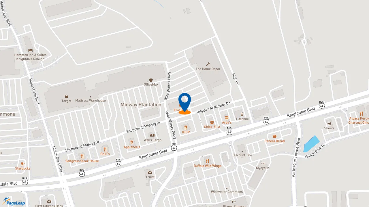 https://pageleap.com map showing location of Subway in Knightdale.