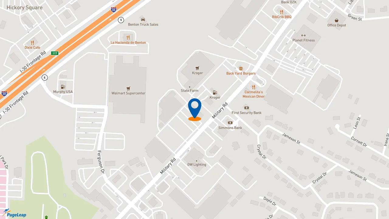 https://pageleap.com map showing location of Subway in Benton.